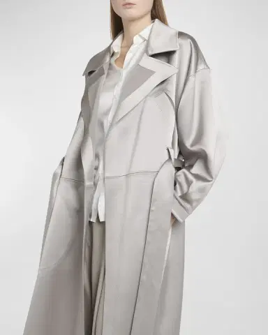 Giorgio Armani Shiny Belted Trench Coat | Thumbnail 6 Giorgio Armani Shiny Belted Trench Coat | Thumbnail 6