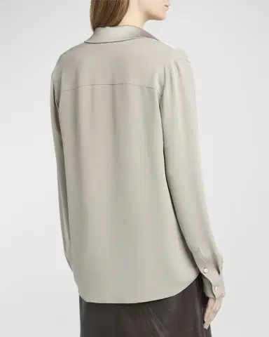 Giorgio Armani Silk Georgette Wrap Blouse | Thumbnail 2 Giorgio Armani Silk Georgette Wrap Blouse | Thumbnail 2