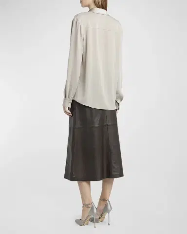 Giorgio Armani Silk Georgette Wrap Blouse | Thumbnail 5 Giorgio Armani Silk Georgette Wrap Blouse | Thumbnail 5