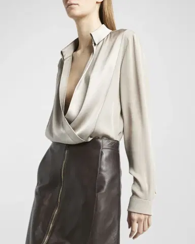 Giorgio Armani Silk Georgette Wrap Blouse | Thumbnail 6 Giorgio Armani Silk Georgette Wrap Blouse | Thumbnail 6