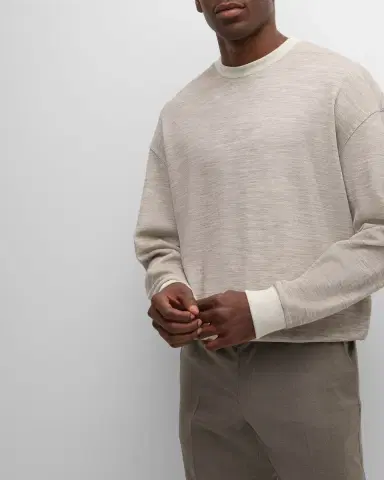 Giorgio Armani Men's Pique Wool-Blend Sweater | Thumbnail 5 Giorgio Armani Men's Pique Wool-Blend Sweater | Thumbnail 5