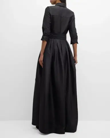 SIMKHAI Julip Pleated 3/4-Sleeve Shirt Gown | Thumbnail 3