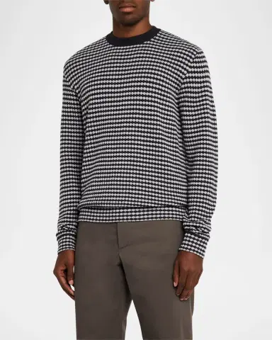 Giorgio Armani Men 's Dot-Effect Jacquard Sweater | Thumbnail 3