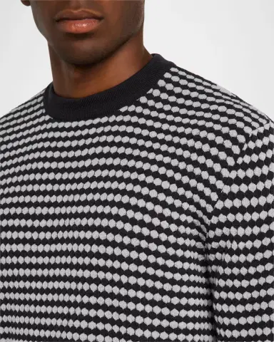 Giorgio Armani Men 's Dot-Effect Jacquard Sweater | Thumbnail 4