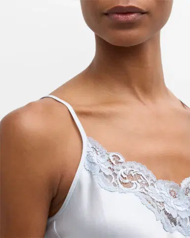 Christine Lingerie Bijoux Short Lace-Trim Silk Pajama Set | Thumbnail 5