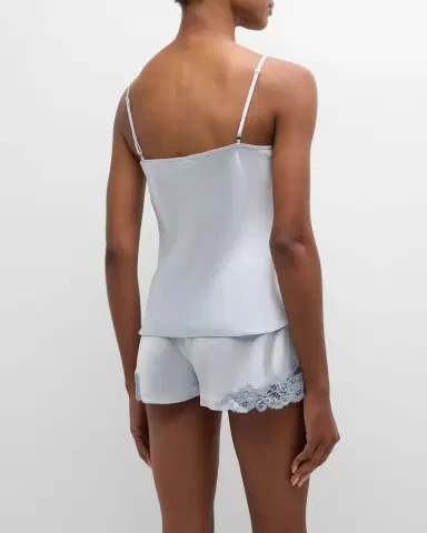 Christine Lingerie Bijoux Short Lace-Trim Silk Pajama Set | Thumbnail 6