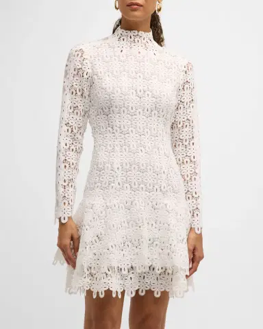 Simkhai Joy Guipure Lace Long-Sleeve Mini Dress | Thumbnail 2 Simkhai Joy Guipure Lace Long-Sleeve Mini Dress | Thumbnail 2