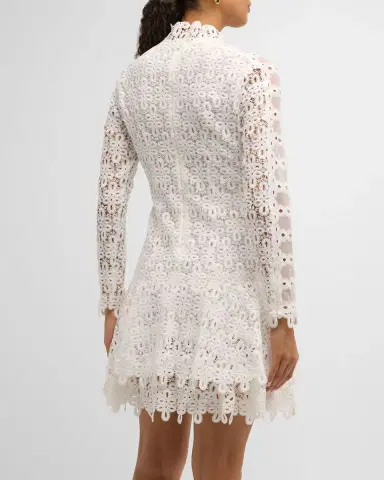 Simkhai Joy Guipure Lace Long-Sleeve Mini Dress | Thumbnail 5 Simkhai Joy Guipure Lace Long-Sleeve Mini Dress | Thumbnail 5