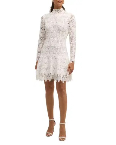 Simkhai Joy Guipure Lace Long-Sleeve Mini Dress | Thumbnail 1 Simkhai Joy Guipure Lace Long-Sleeve Mini Dress | Thumbnail 1