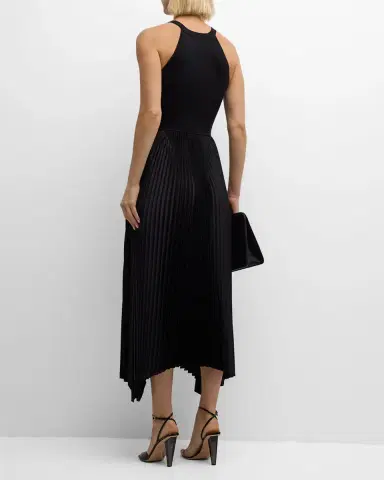 Elie Tahari The Eliana Pleated Halter Midi Dress | Thumbnail 3 Elie Tahari The Eliana Pleated Halter Midi Dress | Thumbnail 3