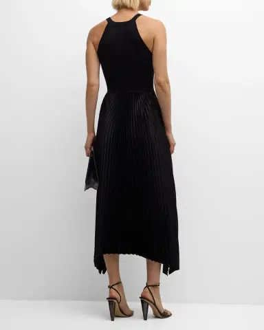 Elie Tahari The Eliana Pleated Halter Midi Dress | Thumbnail 5 Elie Tahari The Eliana Pleated Halter Midi Dress | Thumbnail 5