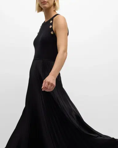 Elie Tahari The Eliana Pleated Halter Midi Dress | Thumbnail 6 Elie Tahari The Eliana Pleated Halter Midi Dress | Thumbnail 6