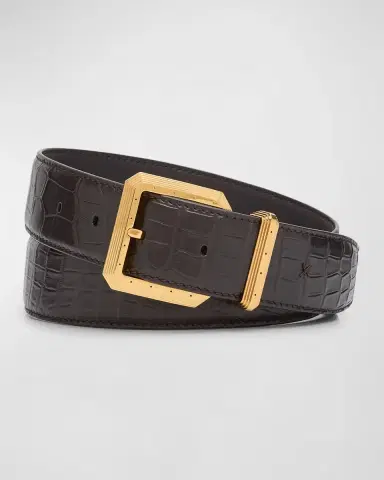 Stefano Ricci Men's Crocodile Leather Belt | Thumbnail 3 Stefano Ricci Men's Crocodile Leather Belt | Thumbnail 3