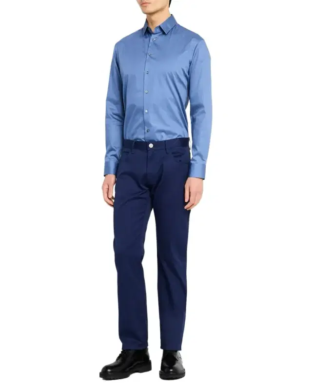 Giorgio Armani Men 's Logan Piece-Dyed Cotton Sport Shirt