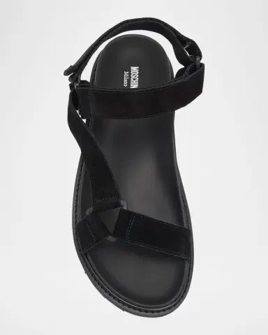 MOSCHINO Men's Leather and Suede Sandals | Thumbnail 5 MOSCHINO Men's Leather and Suede Sandals | Thumbnail 5