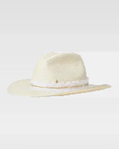 Maison Michel Austin Denim Strass Straw Cowboy Hat | Thumbnail 2