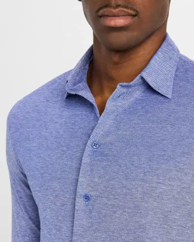 Emporio Armani Men's Pique Jersey Micro-Dot Sport Shirt | Thumbnail 4 Emporio Armani Men's Pique Jersey Micro-Dot Sport Shirt | Thumbnail 4