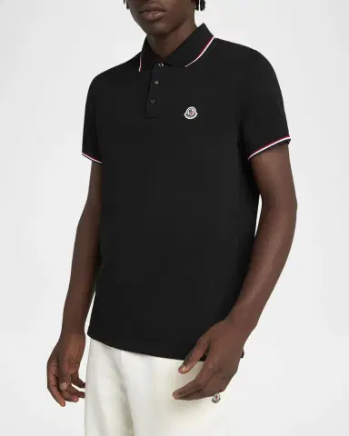 Moncler Men's Striped-Trim Polo Shirt | Thumbnail 3