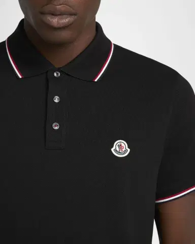 Moncler Men's Striped-Trim Polo Shirt | Thumbnail 4