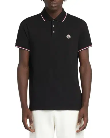 Moncler Men's Striped-Trim Polo Shirt | Thumbnail 1