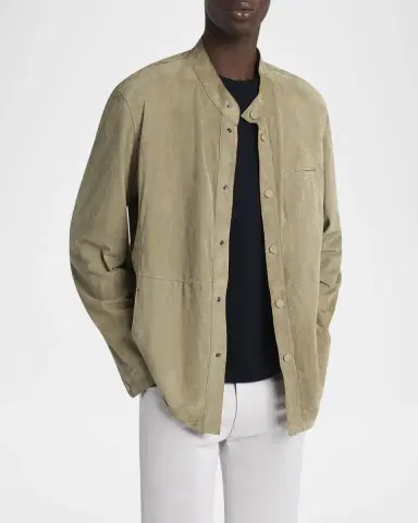 Giorgio Armani Men's Suede Overshirt | Thumbnail 4