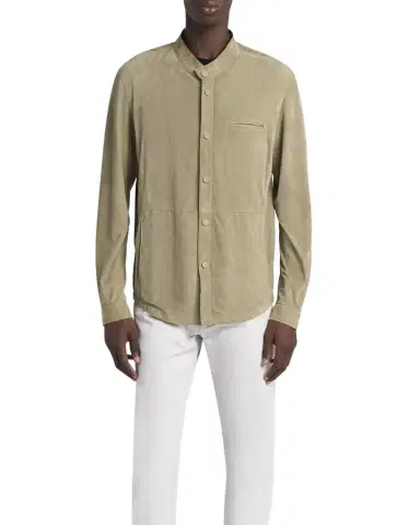 Giorgio Armani Men's Suede Overshirt | Thumbnail 1