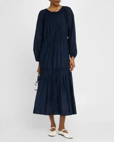 Merlette Allegra Tiered Smocked Cotton Midi Dress | Thumbnail 3 Merlette Allegra Tiered Smocked Cotton Midi Dress | Thumbnail 3