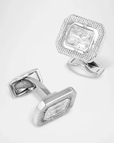 Tateossian Men 's Rectangle Cubic Zirconia Cufflinks | Thumbnail 2