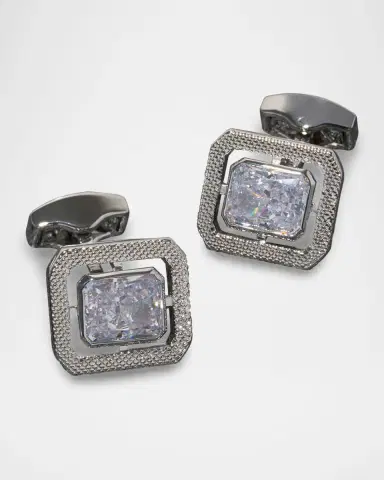 Tateossian Men 's Rectangle Cubic Zirconia Cufflinks | Thumbnail 4