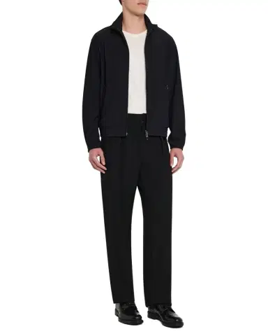 Emporio Armani Men's Nylon Stretch Ribbed Bomber Jacket | Thumbnail 1