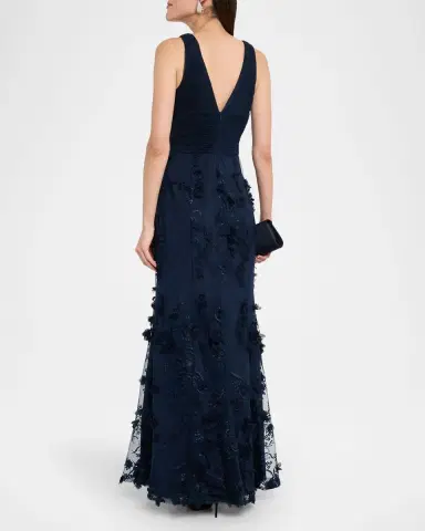 Aidan Mattox Embroidered Floral Applique Gown | Thumbnail 2 Aidan Mattox Embroidered Floral Applique Gown | Thumbnail 2