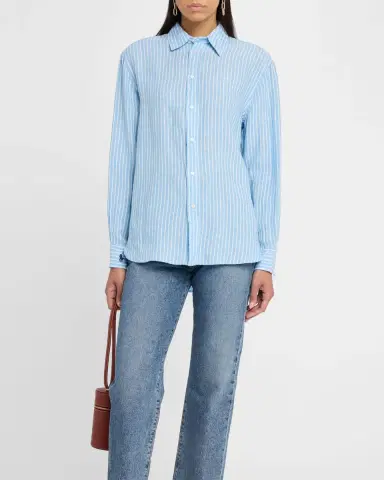 Polo Ralph Lauren Oversized-Fit Striped Linen Shirt | Thumbnail 3