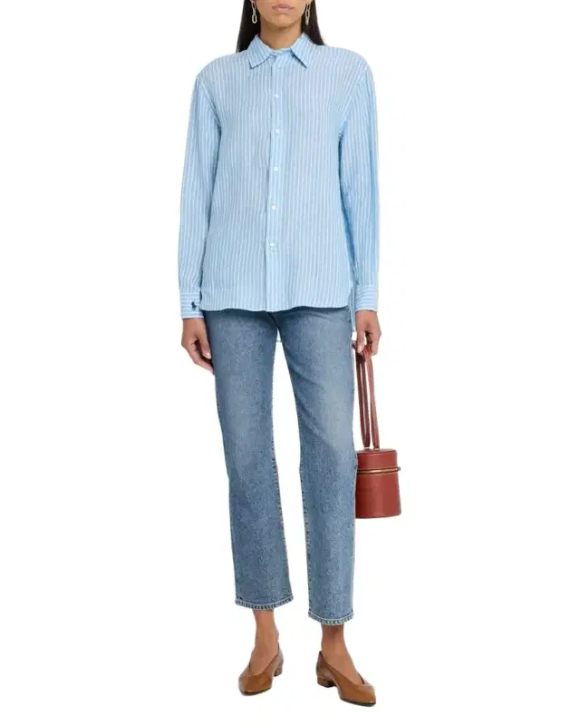 Oversized-Fit Striped Linen Shirt