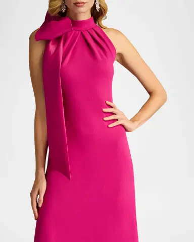 Tadashi Shoji Sleeveless Mock-Neck Bow Gown | Thumbnail 4