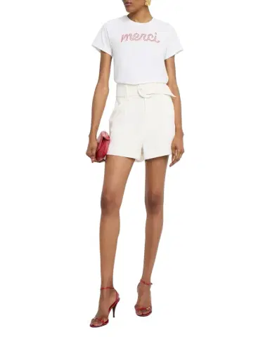 Cinq à Sept Shrunken Short-Sleeve Merci Tee | Thumbnail 1