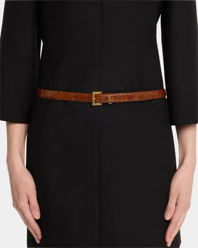 YSL Shiny Leather Belt