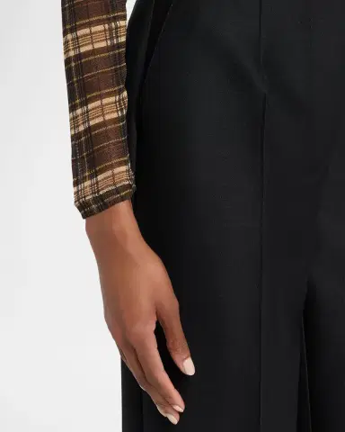 Wynn Hamlyn Plaid Silk-Mesh Long-Sleeve Top | Thumbnail 4 Wynn Hamlyn Plaid Silk-Mesh Long-Sleeve Top | Thumbnail 4