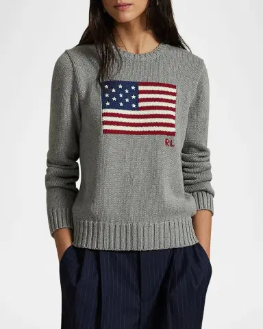 Polo Ralph Lauren Flag Cotton Crewneck Sweater | Thumbnail 3 Polo Ralph Lauren Flag Cotton Crewneck Sweater | Thumbnail 3
