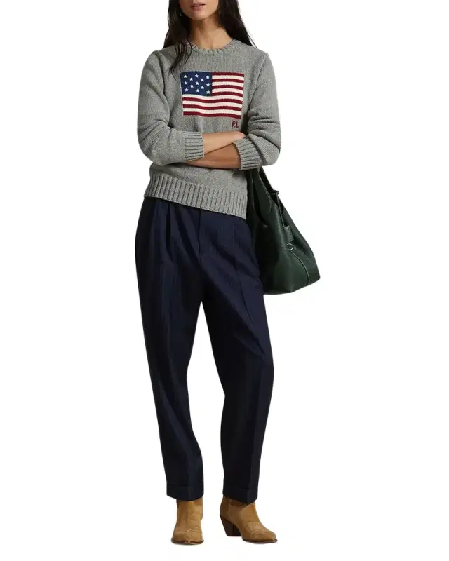Flag Cotton Crewneck Sweater