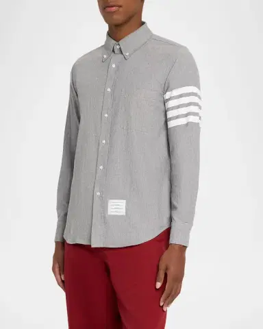 Thom Browne Men's Chambray Long-Sleeve Shirt | Thumbnail 3 Thom Browne Men's Chambray Long-Sleeve Shirt | Thumbnail 3