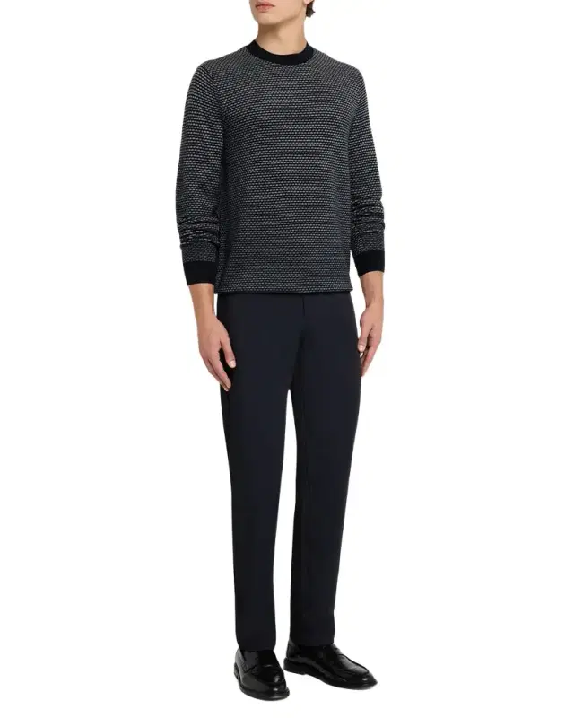 Men 's Wool Knit Jacquard Crewneck Sweater
