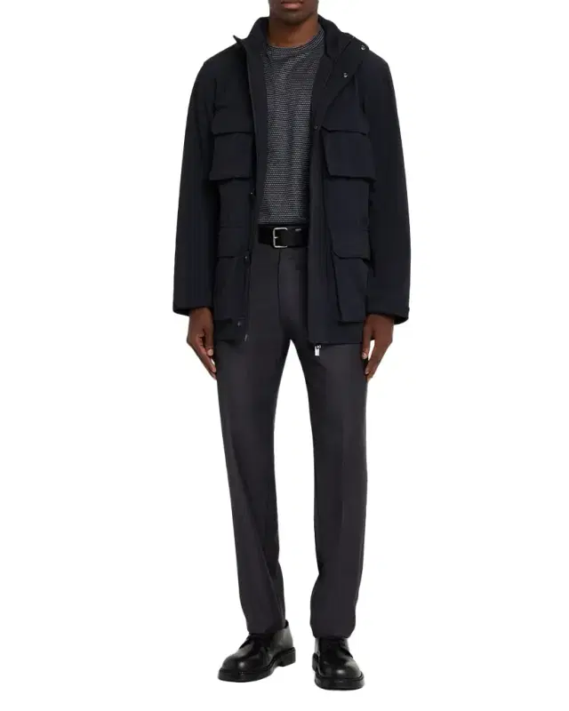 Emporio Armani Men 's Nylon Four-Pocket Car Coat