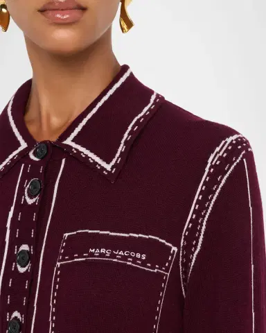 Marc Jacobs Trompe-L 'oeil Knit Button-Front Cardigan | Thumbnail 4