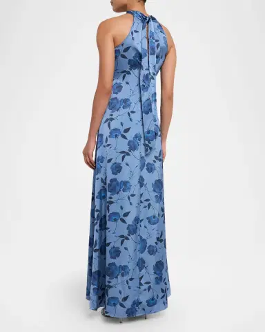 SACHIN & BABI Laurant Floral-Print Satin Crepe Halter Gown | Thumbnail 2 SACHIN & BABI Laurant Floral-Print Satin Crepe Halter Gown | Thumbnail 2