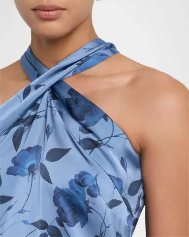 SACHIN & BABI Laurant Floral-Print Satin Crepe Halter Gown | Thumbnail 4 SACHIN & BABI Laurant Floral-Print Satin Crepe Halter Gown | Thumbnail 4