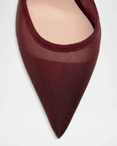 Gianvito Rossi Suede Organza Ankle-Strap Pumps | Thumbnail 5