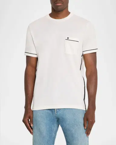 Ferragamo Men's Embroidered-Gancio Pocket Crewneck T-Shirt | Thumbnail 3 Ferragamo Men's Embroidered-Gancio Pocket Crewneck T-Shirt | Thumbnail 3