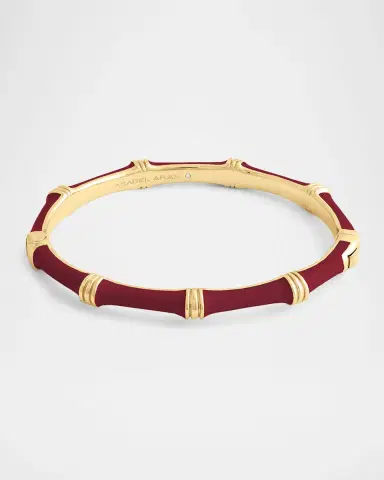 Anabel Aram Jewelry Bamboo Enameled Hinged Bangle, Dark Red | Thumbnail 2 Anabel Aram Jewelry Bamboo Enameled Hinged Bangle, Dark Red | Thumbnail 2