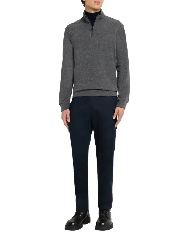 Men 's Textured Double-Knit Quarter-Zip Sweater
