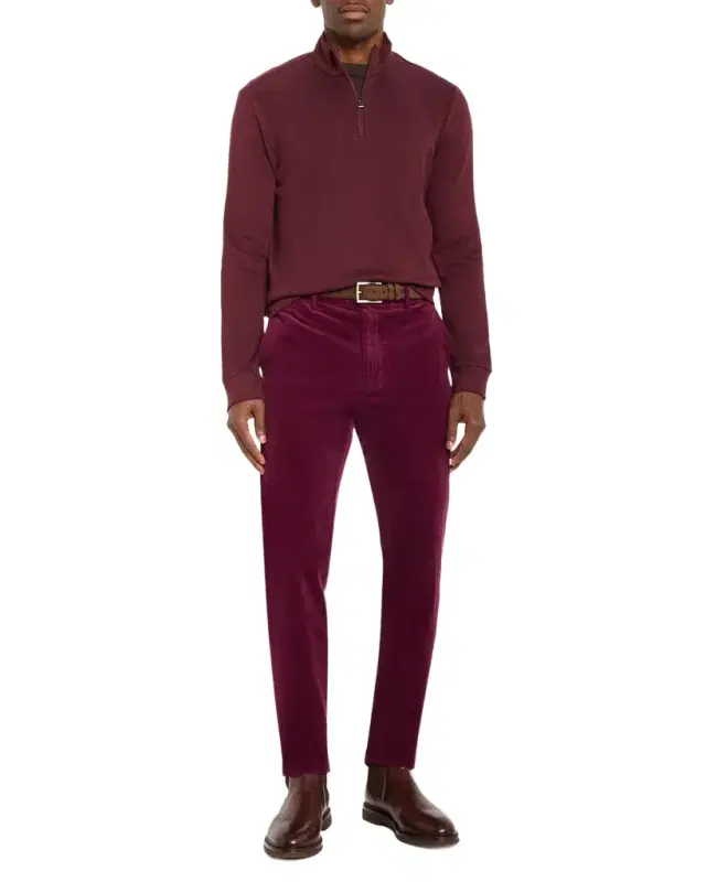 Men 's Textured Double-Knit Quarter-Zip Sweater